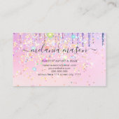 Moderne regenboogliter druppelroze visitekaartje (Achterkant)