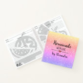 Moderne regenbooglitter Homemade met liefde notebo Notitieboek (Binnen)