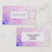 Moderne regenbooglitter marmer op nebulaire waterv visitekaartje (Voorkant / Achterkant)