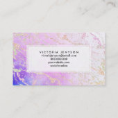 Moderne regenbooglitter marmer op nebulaire waterv visitekaartje (Achterkant)
