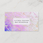 Moderne regenbooglitter marmer op nebulaire waterv visitekaartje (Voorkant)
