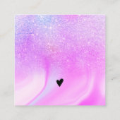 Moderne regenbooglitter marmer paars bedankt vierkante visitekaartje (Achterkant)