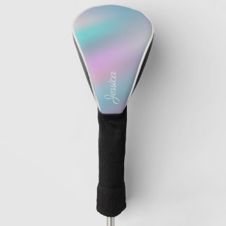 Moderne regenboogpasta met holografische stijl pas golfheadcover