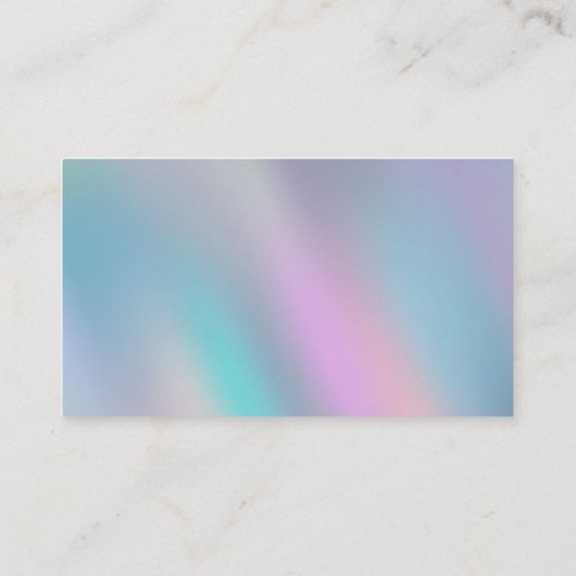 Moderne regenboogpasta met holografische stijl visitekaartje (Achterkant)