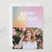 Moderne regenboogpastel aura elegant foto leuk kaart (Voorkant)