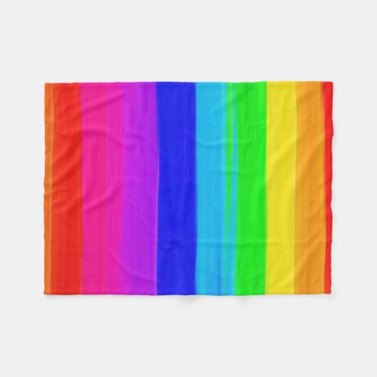 Moderne regenboogpenselen verven gestript patroon fleece deken (Voorkant (Horizontaal))