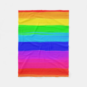 Moderne regenboogpenselen verven gestript patroon fleece deken
