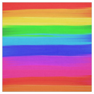 Moderne regenboogpenselen verven gestript patroon stof