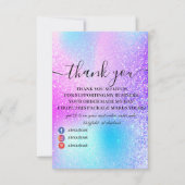 Moderne regenboogroze holografische kaart (Voorkant)