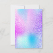 Moderne regenboogroze holografische kaart (Achterkant)