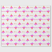 Moderne regenboogroze kerstboomfeestdag cadeaupapier (Vlak)