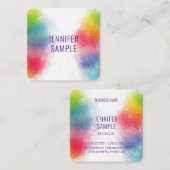 Moderne regenboogSjabloon Professional Vierkante Visitekaartje (Voorkant / Achterkant)