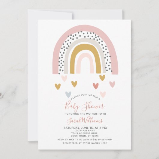 Moderne regenboogsprinkhals Baby shower Kaart (Voorkant)