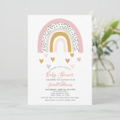 Moderne regenboogsprinkhals Baby shower Kaart (Staand voorkant)