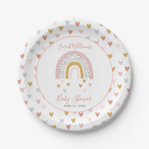 Moderne regenboogsprinkhals Baby shower Papieren Bordje