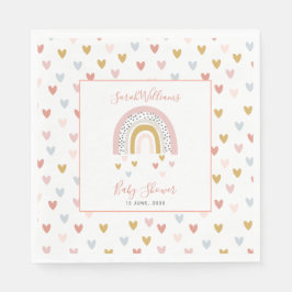 Moderne regenboogsprinkhals Baby shower Servet