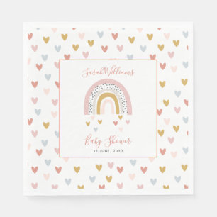 Moderne regenboogsprinkhals Baby shower Servet