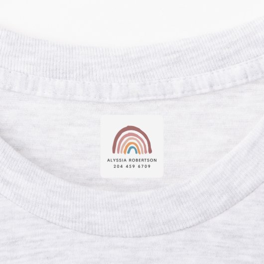 Moderne regenboogstaart Kinderen Labels (Aangebracht)