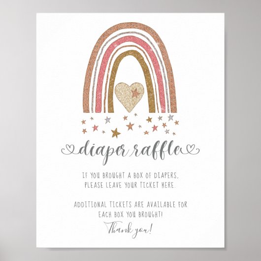 Moderne regenboogstaren meisje Daper Raffle Poster (Voorkant)