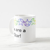 Moderne regenboogster gepersonaliseerde mok (Voorkant links)