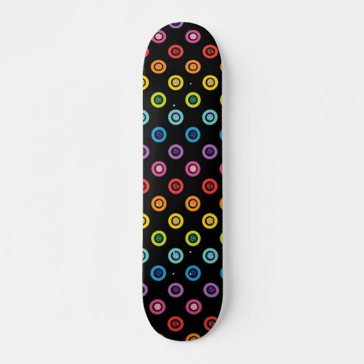 Moderne regenboogstlitter Dot Shimmer Patroon Persoonlijk Skateboard (Voorkant)