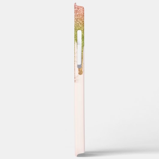 Moderne regenboogstlitter drijft Roos Gold, monogr Case-Mate iPhone Case (Achterkant / Links)