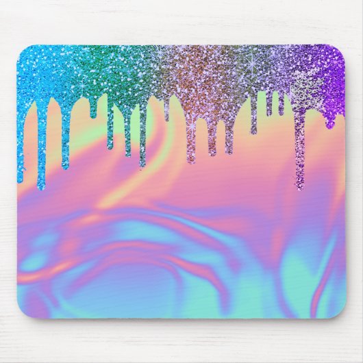 Moderne regenboogstollen maken ombre Holographic Muismat (Voorkant)