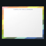 Moderne regenboogstrips Geometrisch geïndividualis Notitieblok<br><div class="desc">Moderne regenboogdiagonale strepen Geometrisch patroon Gepersonaliseerd Notitieblok</div>