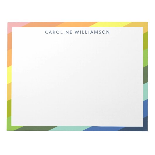 Moderne regenboogstrips Geometrisch geïndividualis Notitieblok (Voorkant)