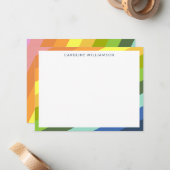 Moderne regenboogstrips Geometrisch geïndividualis Notitiekaartje (Voorkant / Achterkant in situ)
