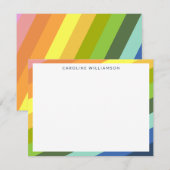 Moderne regenboogstrips Geometrisch geïndividualis Notitiekaartje (Voorkant / Achterkant)