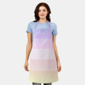 Moderne regenboogstrips met scriptnaam apron schort (Gedragen)