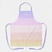 Moderne regenboogstrips met scriptnaam apron schort (Voorkant)