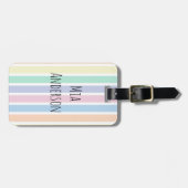 Moderne regenboogstrips voor pasta's Kinder Bagagelabel (Voorkant horizontaal)