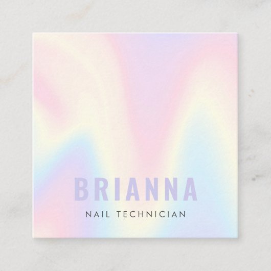 Moderne regenboogtrendy moderne minimale vierkante visitekaartje (Voorkant)