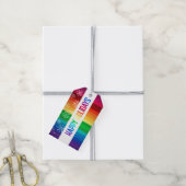 Moderne regenboogvakantie cadeaulabel (Met Touw)
