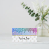 Moderne regenboogvlies Unicorn Glitter rijdt de sc Visitekaartje (Staand voorkant)