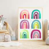 Moderne regenboogzure Kind Poster