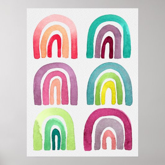 Moderne regenboogzure Kind Poster (Voorkant)