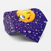 Moderne regendruppels ,Emoji knipogend Stropdas (Opgerold)
