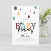 Moderne regendruppels geslachtsneutrale babyshower kaart (Staand voorkant)
