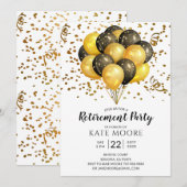 Moderne regeringspartij Gold Black Balloons Announ Kaart (Voorkant / Achterkant)