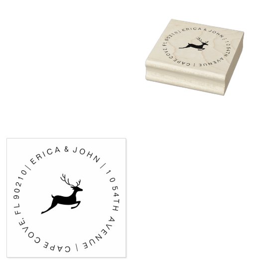 Moderne Reindeer rubberstempel (Gestempeld)