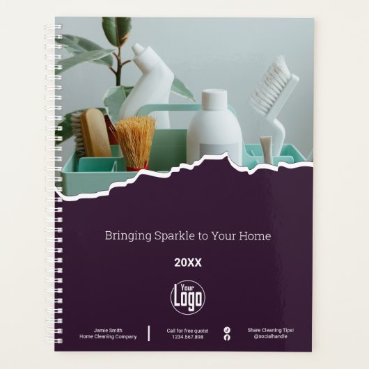 Moderne reiniger Paarse promotie Planner (Voorkant)