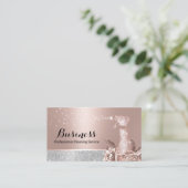 Moderne reinigingsservice Roos Gold Floral Spray Visitekaartje (Staand voorkant)