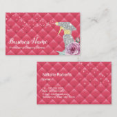 Moderne reinigingsservice Silver Spray Luxury Roze Visitekaartje (Voorkant / Achterkant)