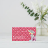 Moderne reinigingsservice Silver Spray Luxury Roze Visitekaartje (Staand voorkant)