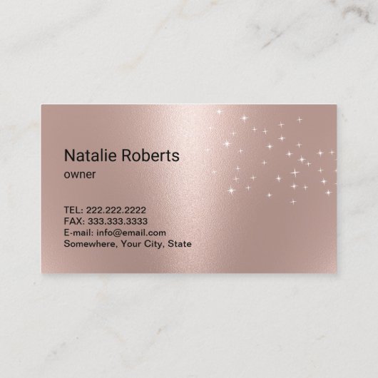 Moderne reinigingsservice Silver Spray Roos Gold Visitekaartje (Achterkant)