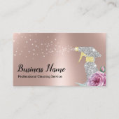 Moderne reinigingsservice Silver Spray Roos Gold Visitekaartje (Voorkant)