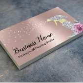 Moderne reinigingsservice Silver Spray Roos Gold Visitekaartje